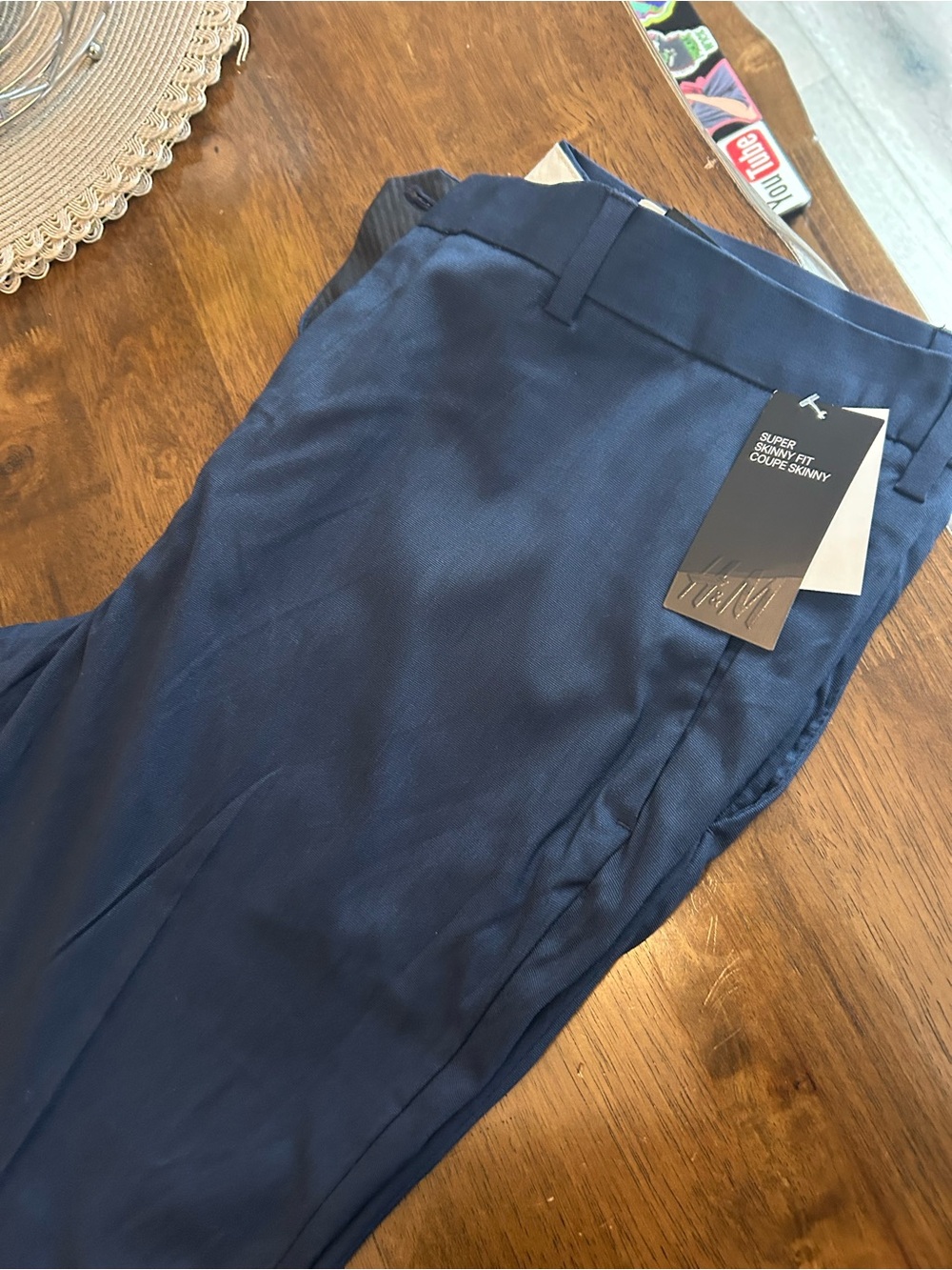 H&M Navy Slim Dress Pants for Men